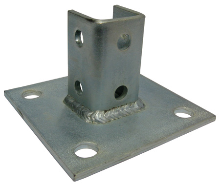 Single Channel Tall Clevis, 6 x 6 in. dimensions, Cold Formed Steel material, 10 holes, Electrogalvanized Finish, SQ