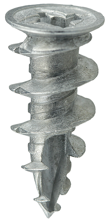 Wall Board Anchor, #8 screw size, Zinc material, 3/8 IN Drywall-60, 1/2 IN Drywall-68, 5/8 IN Drywall-90 lb. tension strength, 3/8 IN Drywall-120, 1/2 IN Drywall-132, 5/8 IN Drywall-200 lb. shear strength