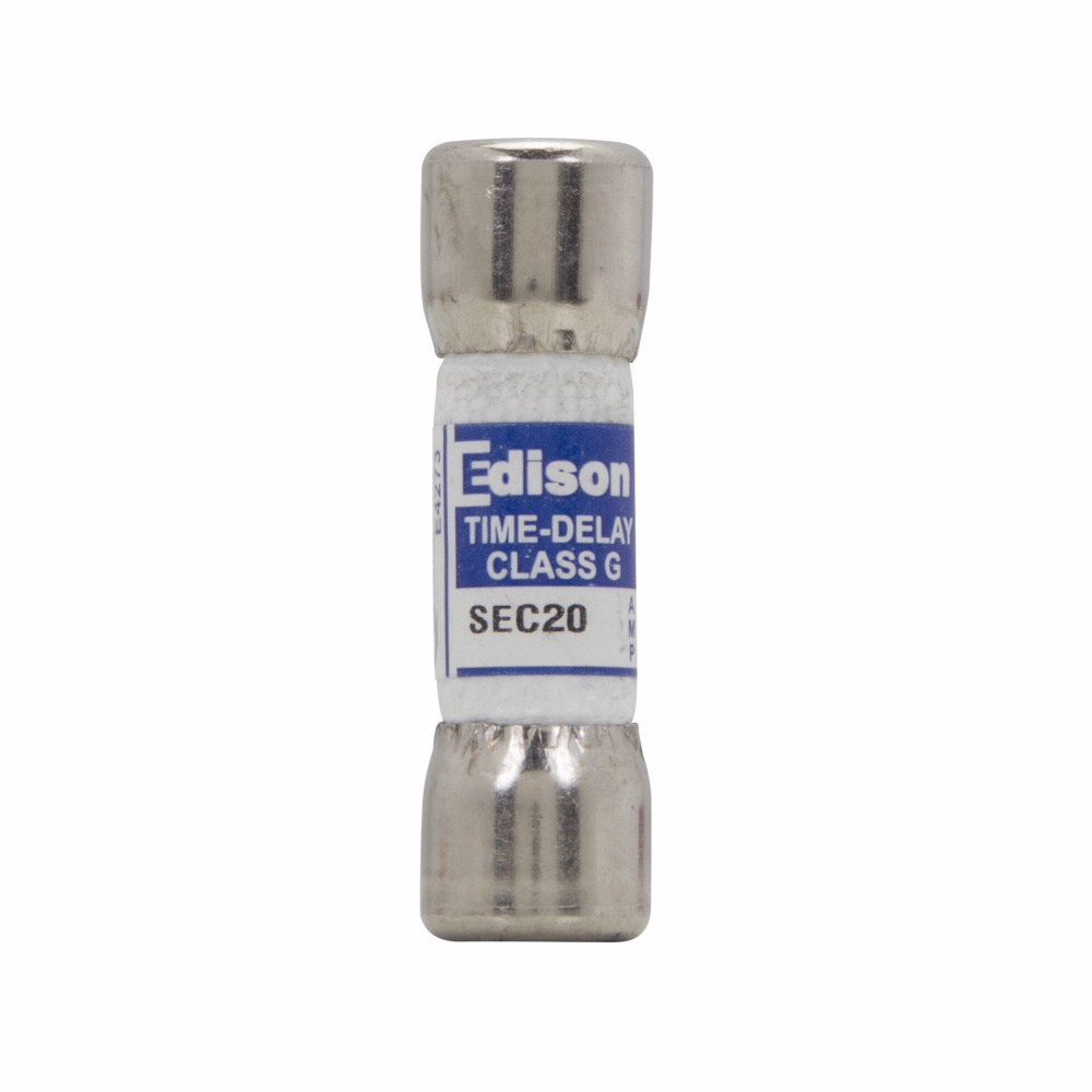 Eaton Edison SEC fuse, 600 Vac, 170 Vdc, 20A, 100 kAIC, Non Indicating, Glass melamine tube