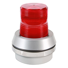 Edwards 51SIN Series AdaptaBeacon steady-on lights with base mounted horn designed for indoor or outdoor installation.