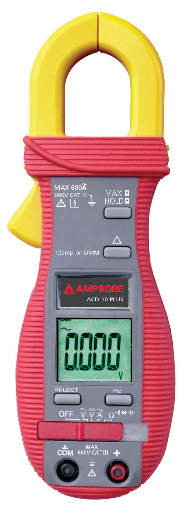 Product image for Fluke Electronics ACD-10 PLUS 600 VAC/VDC 600 Amp AC Clamp-On Multimeter