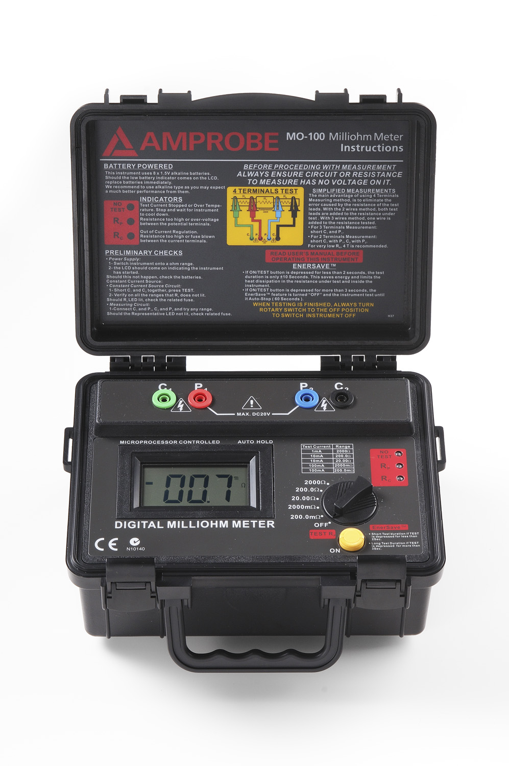 Product image for FLK MO-100 MILLIOHMMETER BATTERY PO