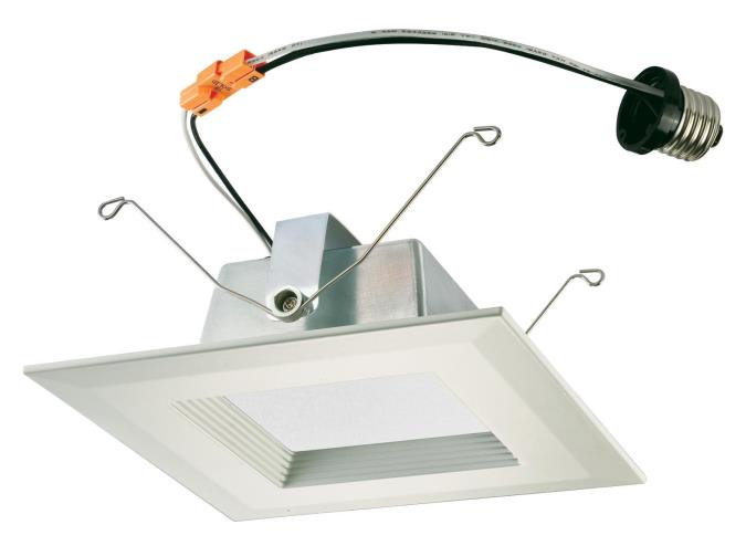 15W Square Recessed LED Downlight 6" Dimmable 3000K E26 (Medium) Base, 120 Volt, Box