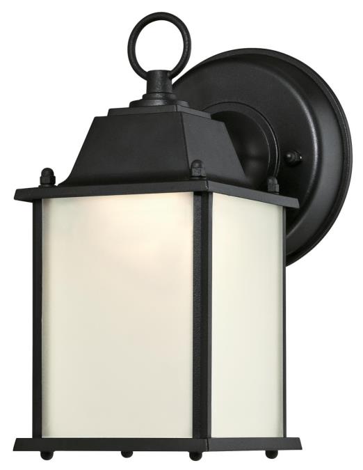 1 Light LED Wall Fixture Textured Black Finish with Frosted Glass 61075
