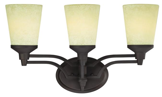 3 Light Wall Oil Rubbed Bronze Finish with Smoldering Scavo Glass 63022