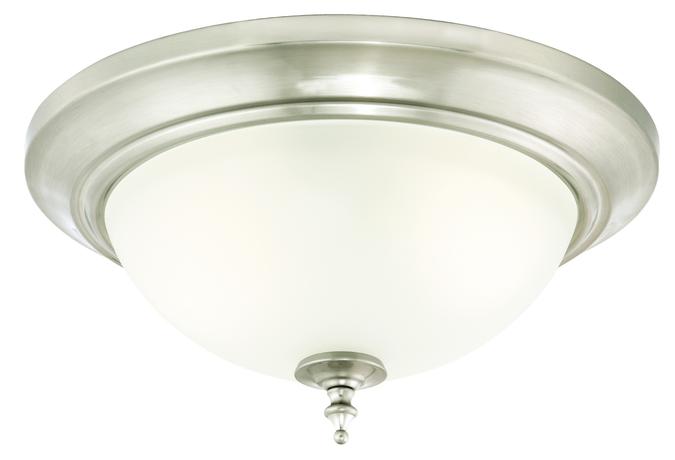 2 Light Flush Brushed Nickel Finish with Frosted Glass