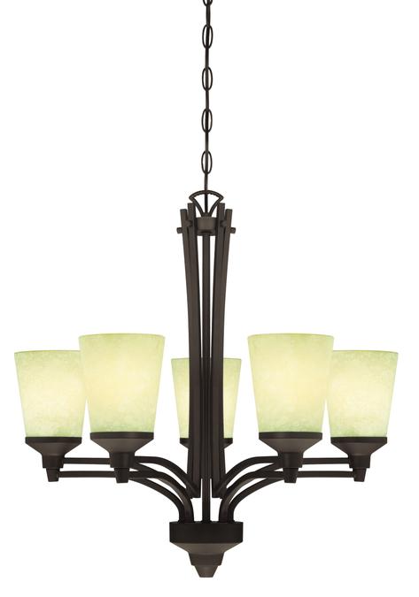 5 Light Chandelier Oil Rubbed Bronze Finish with Smoldering Scavo Glass 63071