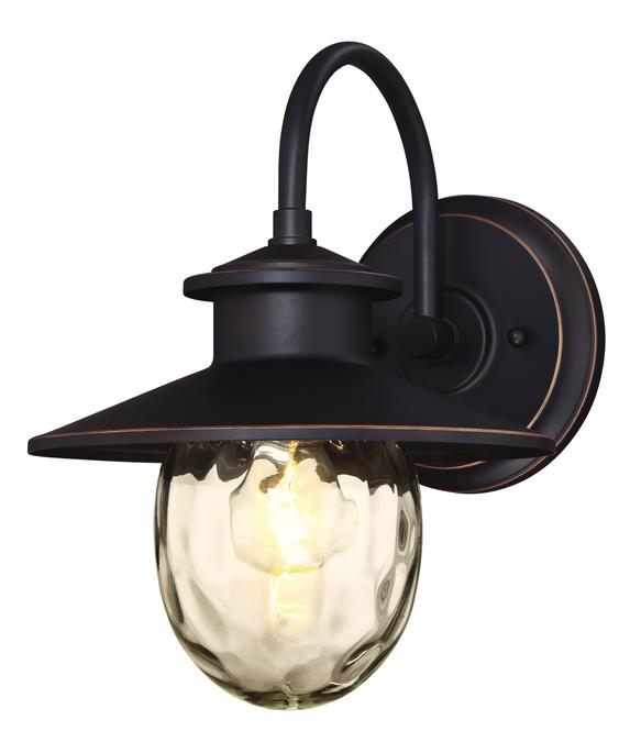1 Light Wall Fixture Oil Rubbed Bronze Finish with Highlights and