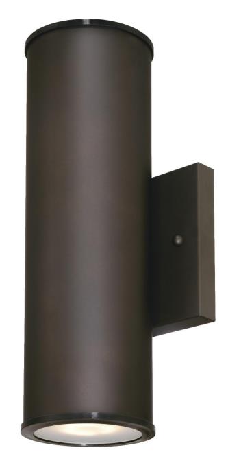 2 Light LED Wall Fixture with Up and Down Light Oil Rubbed Bronze Finish with Frosted Glass Panels