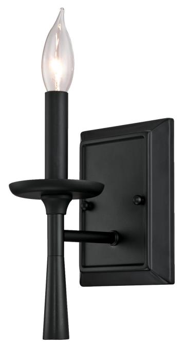 1 Light Wall Matte Black Finish