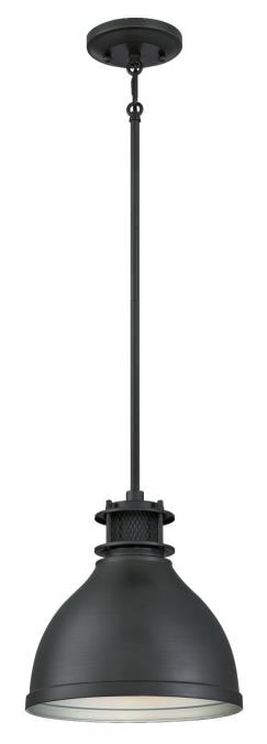 1 Light Pendant Matte Brushed Gun Metal Finish with Mesh Detail