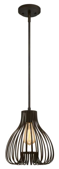 1 Light Pendant Oil Rubbed Bronze Finish with Cage Shade