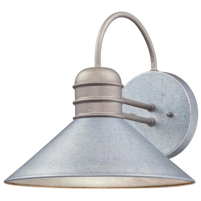 1 Light Wall Fixture Galvanized Steel Finish