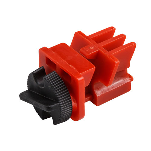 Product image for Brady 103582 Universal Multipole Breaker Lockout, 1.05" H x 1.25" W x 2.25" D, Red
