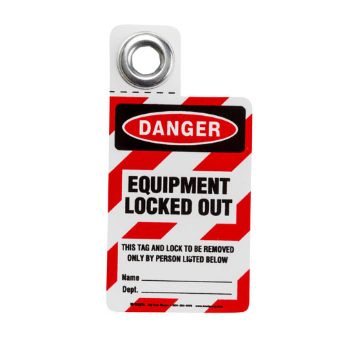 Product image for Brady 105722 Equipment Locked Out Tag, 3" H x 2" W