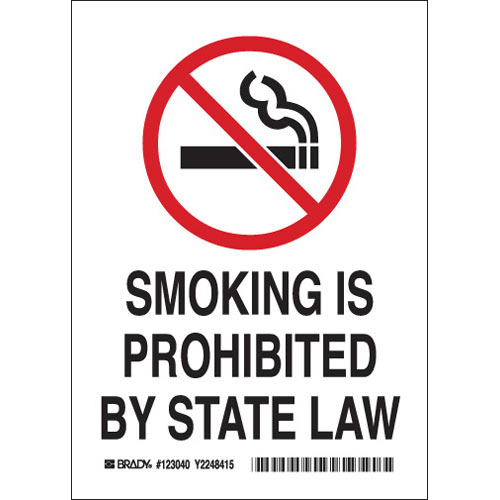 BRADY 123048 B946 VINYL 7X5 STATE LAW PROHIBITS Gordon Electric