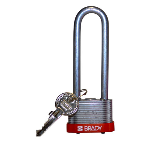 Product image for Brady 123244 Brady® Key Retaining Steel Padlock - 5-Pin Cylinder, 3" Shackle Clearance