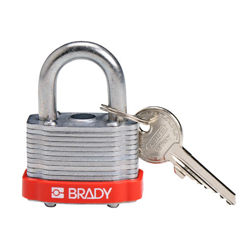 Product image for Brady 143126 Brady® Key Retaining Steel Padlock - 5-Pin Cylinder, 0.75 in. Shackle Clearance
