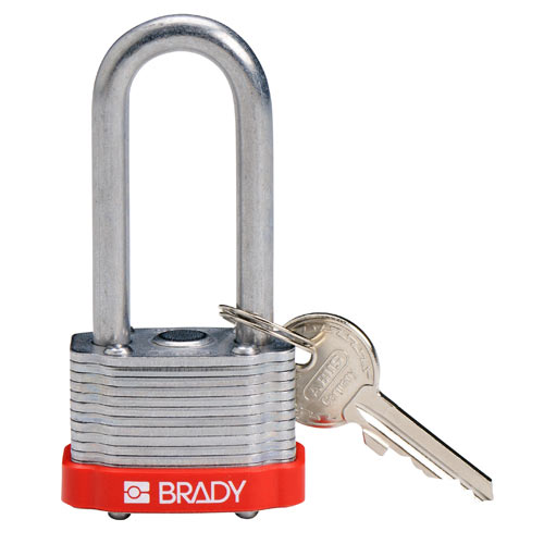 Product image for Brady 143144 Brady® Key Retaining Steel Padlock - 5-Pin Cylinder, 2" Shackle Clearance