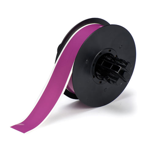 Product image for Brady B30C-1125-595-PL B30 Series Indoor/Outdoor Vinyl Labels, 1.125" W x 100' L, Purple
