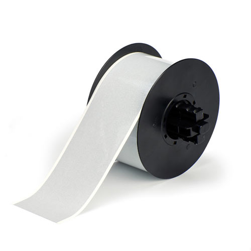 Product image for Brady B30C-2250-584-SL B30 Series Reflective Labels, 2.25" W x 50' L, Silver