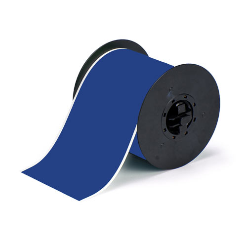 Product image for Brady B30C-4000-595-BL B30 Series Indoor/Outdoor Vinyl Labels, 4" W x 100' L, Blue