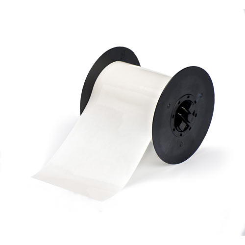 Product image for Brady B30C-4000-595-CL B30 Series Indoor-Outdoor Vinyl Labels, 4" W x 100' L, Clear