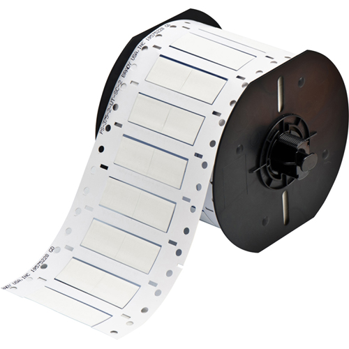 Product image for Brady B33-375-2-342-2 B33 Series PermaSleeve Single-sided Polyolefin Wire Marking Sleeves, 0.375" Dia x 1" W, White, Roll of 1000