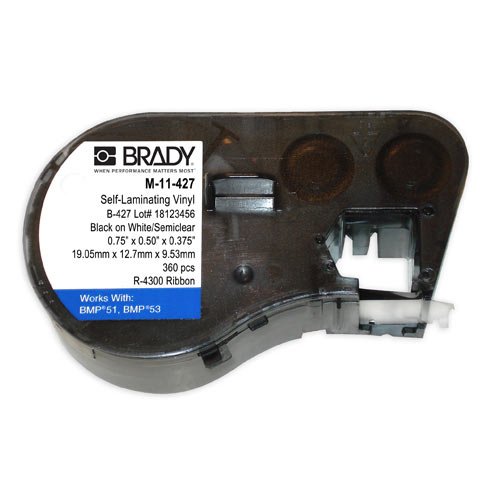 Product image for Brady M-11-427 BMP51 BMP53 BMP41 Self-Laminating Vinyl Wire and Cable Labels, 0.75" H x 0.5" W
