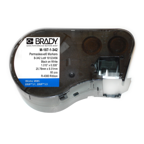 thumbnail image 2 of Brady B-342 Polyolefin Label Cartridge - Black On White For BMP51/BMP53 Label Printers 2 of 14
