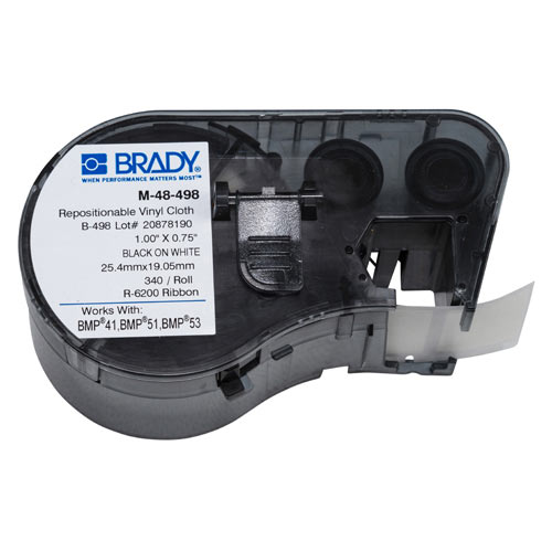 Product image for Brady M-48-498 BMP51 BMP53 BMP41 Repositionable Vinyl Lbls 1" H x 0.750" W, 180 Lbls