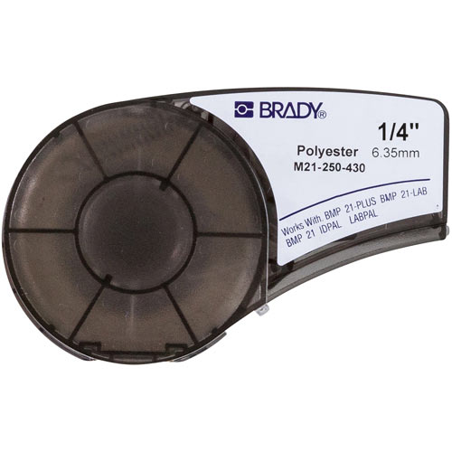 Product image for Brady M21-250-430 BMP21 Series Clear Polyester Labels 0.25" W x 21' L