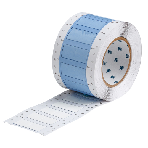 Product image for Brady PS-500-2-WT-2 PermaSleeve Polyolefin Wire Marking Sleeves, White, 0.5" Dia x 1" W, Roll of 1000 Each