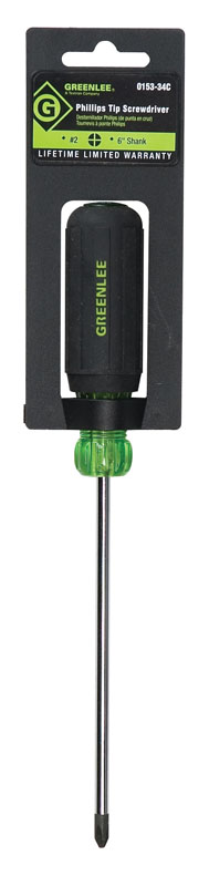 Product image for Greenlee 0153-34C 10-5/16 Inch Black/Green Phillips/Heavy Duty Screwdriver