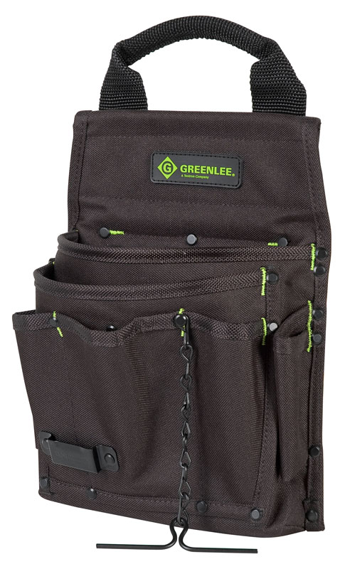 Constructed of a double-layer of rugged, lightweight Codura fabric.     Versatile seven-pocket design easily accommodates a wide variety of professional hand tools.