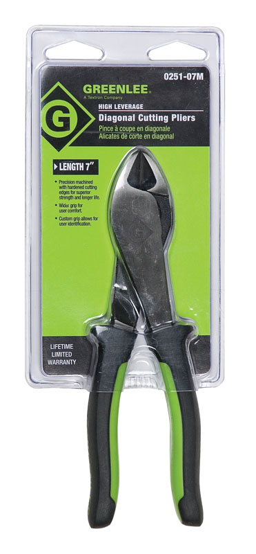 Product image for Greenlee 0251-07m Pliers,Diagonal 7" Molded