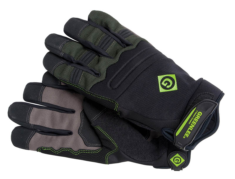 Our new gloves are made from premium materials and are designed to offer an optimal combination of dexterity, comfort and protection.     All of our new gloves include the following features: State-of-the-art moisture management fabric that wicks away sweat to keep hands dry.     High-density foam padding to absorb impact and vibration.     Double-stitched wear pads on the fingers and palms for durability.     Reinforced pull tabs make it easier to put on the gloveswhile prolonging seam life.     Stretch panels for increased dexterity and comfort.     Molded hook and loop strap adjusts comfortably to the wrists and keeps debris out.     Tradesman - form-fitting, high dexterity work gloves ideally suited for the job site.     Spandex back has corrugated padded knuckles and fingers for extra protection and flexibility.     Terry cloth thumb with flex-weave insert for brow wiping.     Full neoprene cuff with extended underside for added protection and a textured tab for pulling on the gloves.