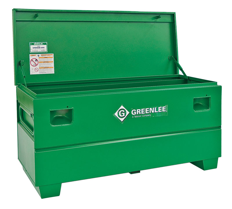 Product image for Greenlee 1332 4.9 cu.ft Heavy Duty Jobsite Chest, 16ga Steel, Steel Recessed/Concealed Lock Protection, 14"H x 32"W x 19"D