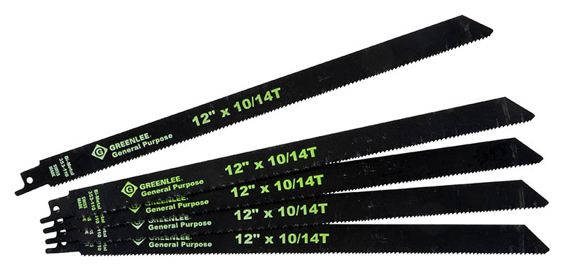 Bi-Metal Recip Blade 12" x 10/14 Teeth Per Inch. Industry leading bi-metal construction. High performance carbon alloy frames provide superior strength and durability. Tool grade steel with added cobalt makes up the aggressive cutting edge - provi...