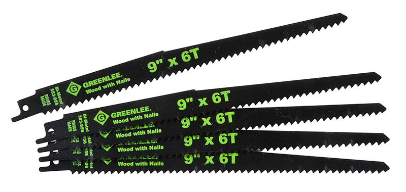 Product image for Greenlee 353-956 9 x 3/4 x 0.05 Inch Bi-Metal Straight Back Reciprocating Saw Blade