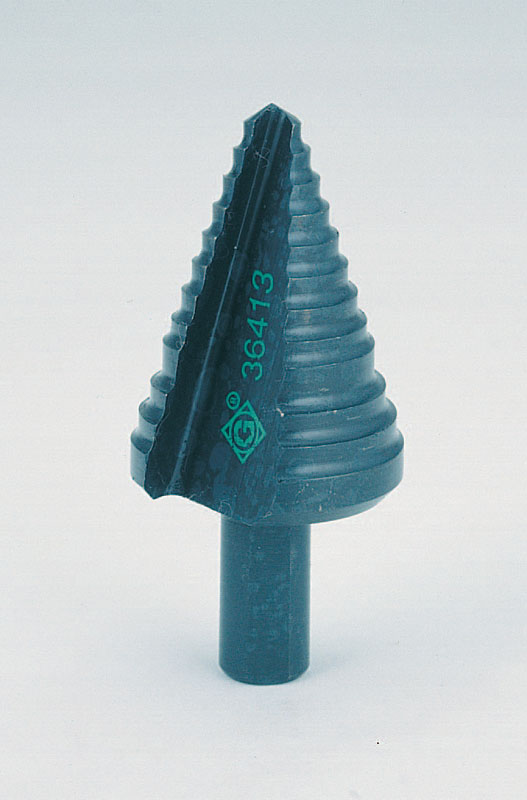 Product image for Greenlee 36414 1-3/8 x 3-1/8" Steel Multi-Hole Knockout Split Tip Step Bit