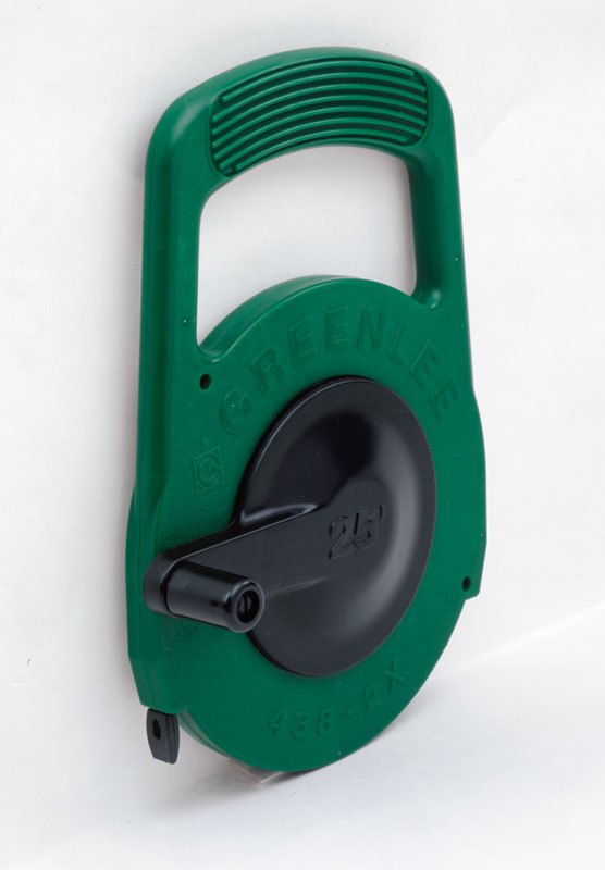 Product image for Greenlee 438-2X 1/4 x 0.03" x 25ft Steel Crank Handle Winder Case Fish Tape