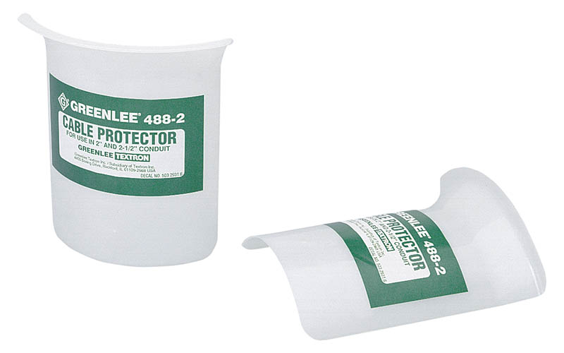 Fits in the end of conduit to shield the cable from sharpedges as it is being fed through. Rugged nylon resists abrasion.