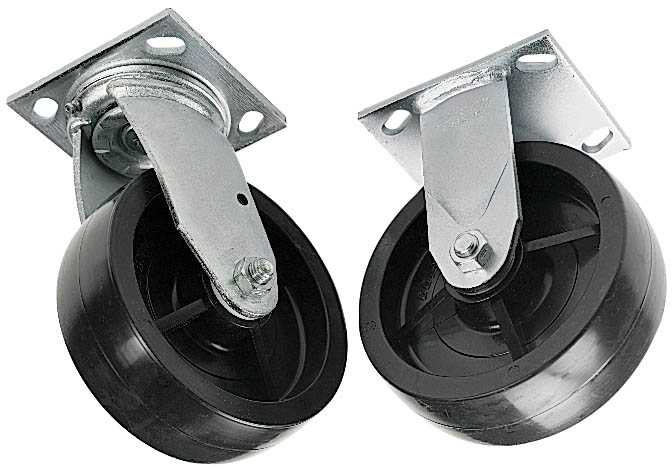 Product image for Greenlee 603 6" Diameter Molded Hard Caster, 2" Tread, 2000lb Capacity (Set of 2 Rigid / 2 Swivel)