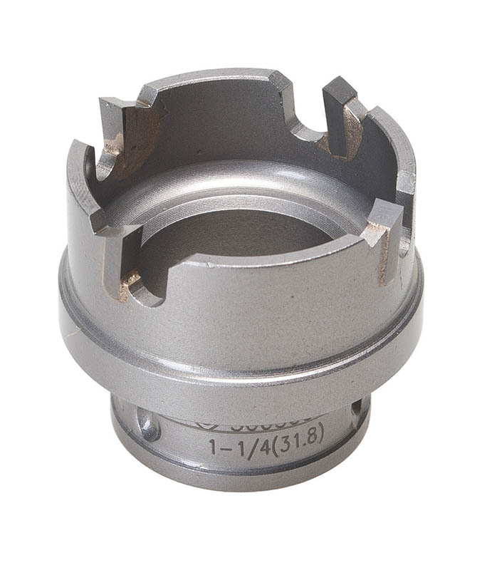 Quick Change Carbide Tipped Hole Cutter 1-1/4" (31.8 mm). Cuts stainless steel quickly and easily. Quick Change arbor allows you to change cutter heads with a simple push and a turn. Use the same arbor for different size cutting heads. Removable...