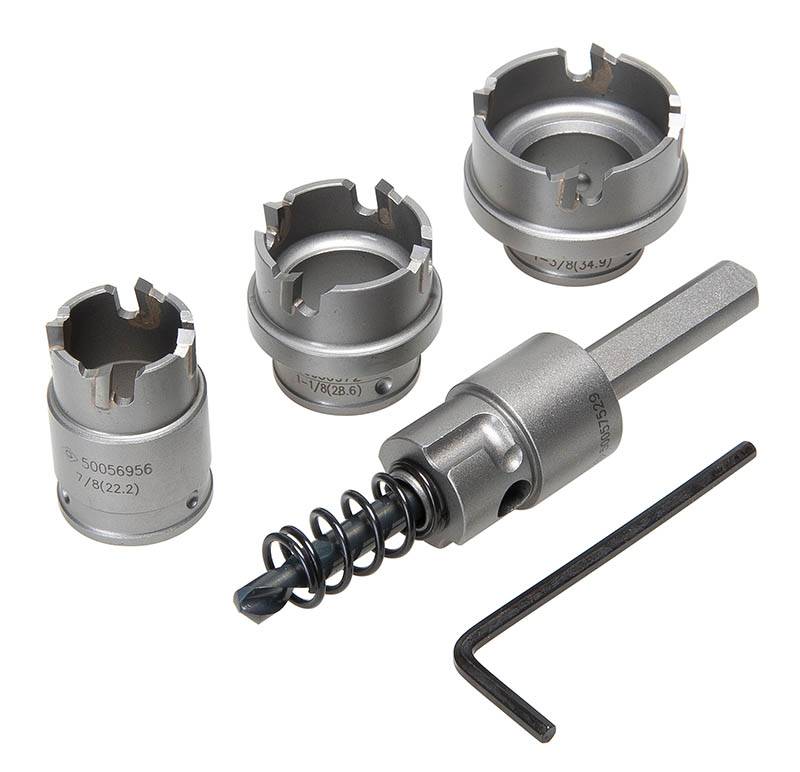 Quick Change Carbide Tipped Hole Cutter Kit.  Includes 7/8