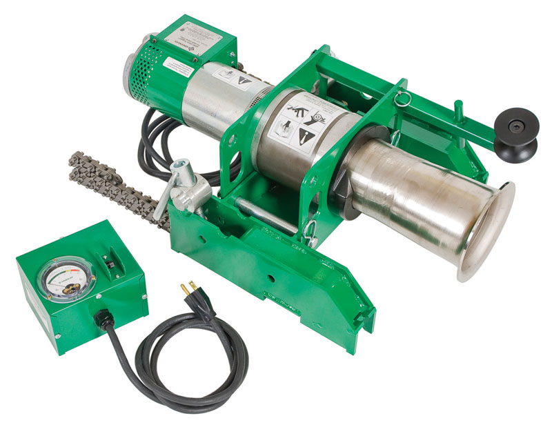 Product image for Greenlee 6801 1-1/2 Hp 120VAC 8000 lb Double Braided Polyester Composite Cable Puller