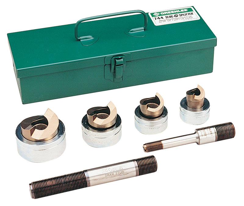 Product image for Greenlee 744 1/2 x 1-1/4" Hydraulic Knockout Punch Driver Kit