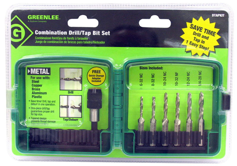 Greenlee Ldtapkit Long Drill Bit Kit With Quick Change Adapter 6pc for sale online 