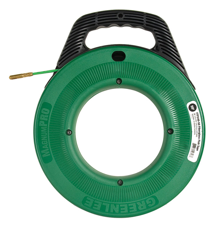 Product image for Greenlee FTF540-50 11/64" 300 lb Fiberglass Comfort Grip Handle Rugged Case Non-Conductive Fish Tape